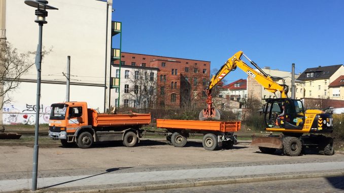Umbau Parkplatz Fürstenberger Straße Baustelle